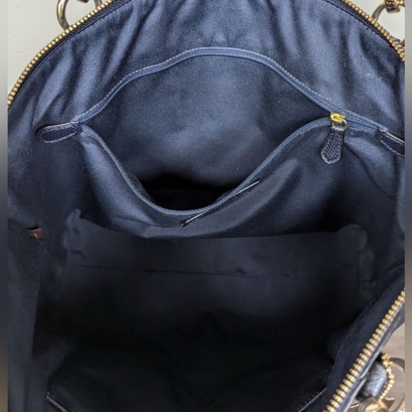 Coach Navy Blue Medium Leather Carryall Shoulder Bag - Picture 5 of 5